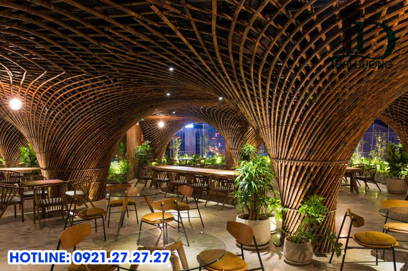 Ý tưởng trang trí quán cafe bằng nguyên liệu tre trúc đẹp mắt