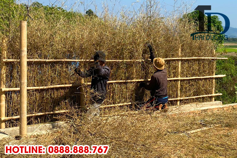 Cách làm hàng rào bằng tre