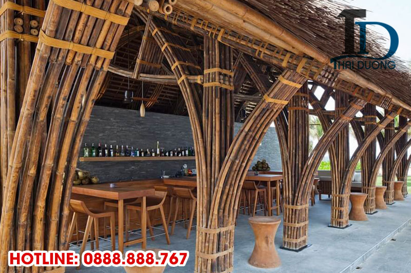 Trang trí quán cafe bằng tre trúc